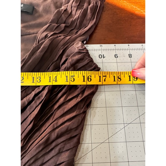 Tadashi Collection Brown Evening‎ Gown Maxi Dress Pleated Rhinestone Formal - Picture 11 of 14